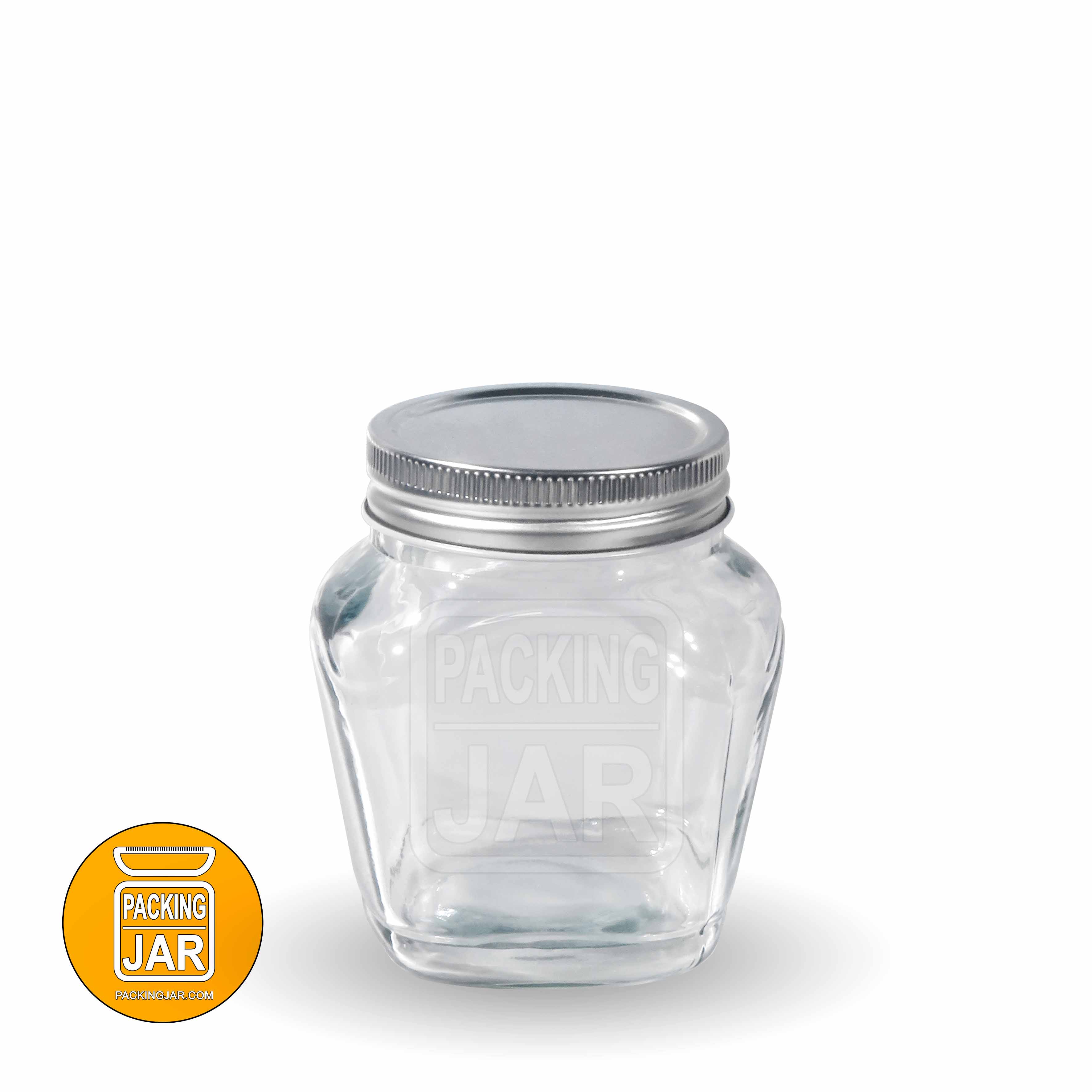 جار شیشه ای شکلاتی درب کانتینری سایز 2